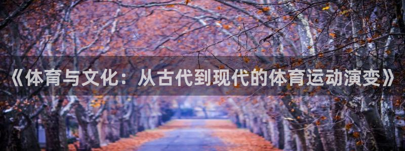 J9官网下载平台注册:《体育与文化:从古代到现代的体育运动演